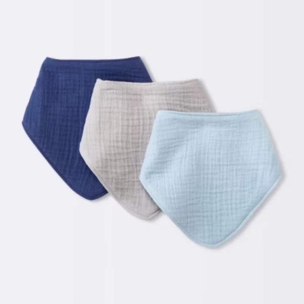 Baby 3pk Muslin Bandana Bib‎ - Cloud Island™